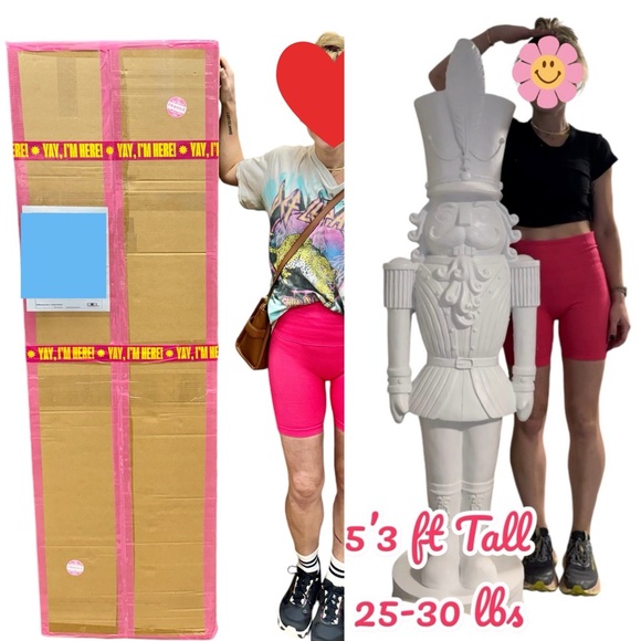 JUMBO DIY 5’3FT Nutcracker - SOLID WHITE - Picture 4 of 8
